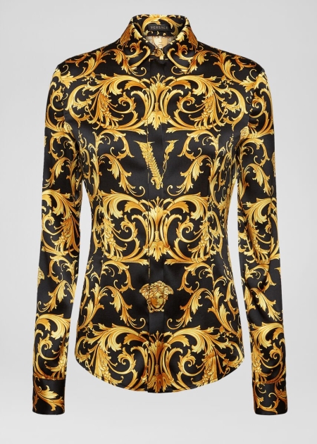 Camasi Versace Versace V Barocco Print Silk Dama | MLSNTYX-46